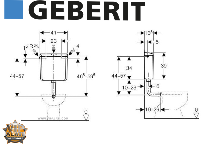 Geberit AP-Spülkasten AP140 mit 2-Mengen-Spülung weiß, 129,90