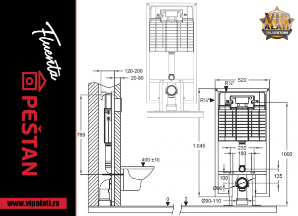 Fluenta 40008788 dimenzije | vipalati.rs