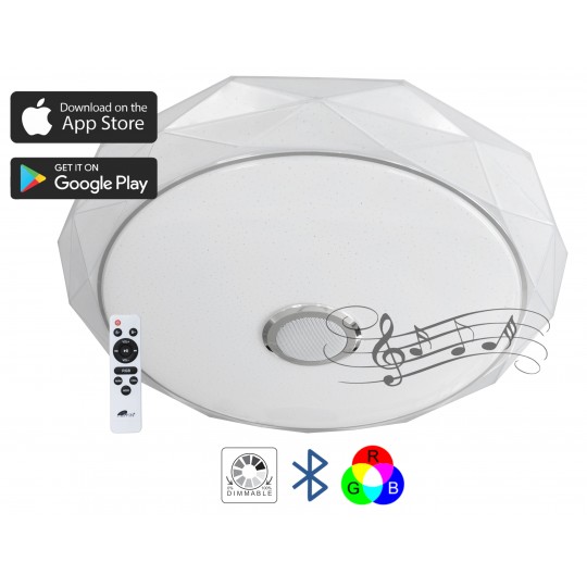 M205502-BT WRGB 2x24W fi410mm LED SMD plafonjera DIJAMANT sa zvučnikom 5W bluetooth Android iOS APP iLink (muzička plafonjera) smart 1