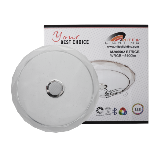 M205502-BT WRGB 2x24W fi410mm LED SMD plafonjera DIJAMANT sa zvučnikom 5W bluetooth Android iOS APP iLink (muzička plafonjera) smart 18