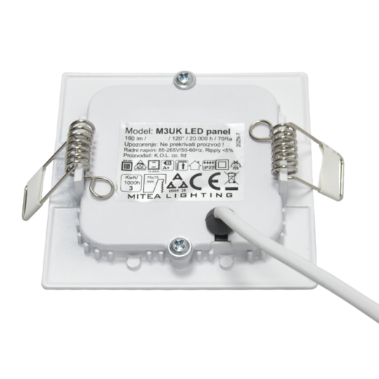 M3UK 3W 6500K beli ugradni kvadratni LED panel 4 | vipalati.rs