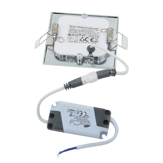 M3UK-CH 3W 6500K hrom ugradni kvadratni LED panel 5 | vipalati.rs