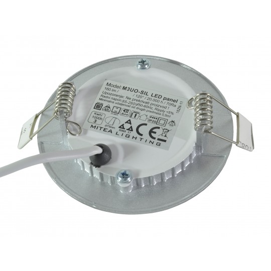 M3UO-SIL 3W 6500K srebrni ugradni okrugli LED panel 4 | vipalati.rs