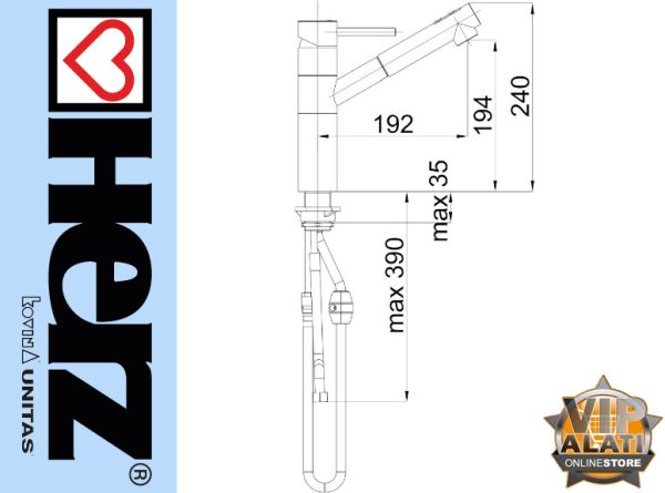 BATERIJA ZA SUDOPERU SA TUŠEM FRESH F20 00138 HERZ UNITAS - Image 2