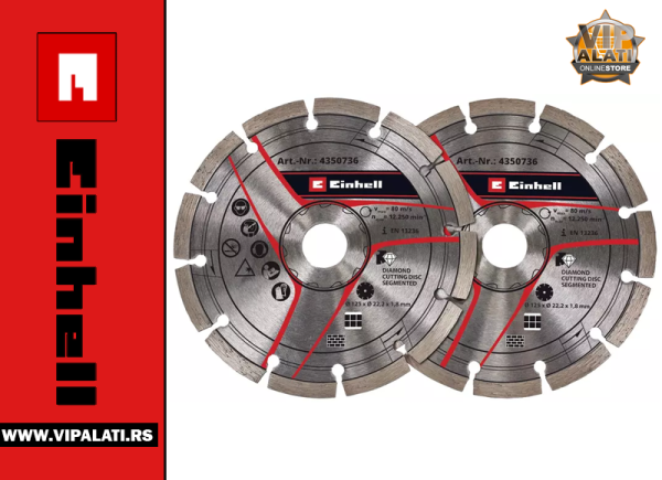 DIJAMANTSKI REZNI LIST 125 TC-MA  (125X22,2X1,8) 2/1 set - EINHELL
