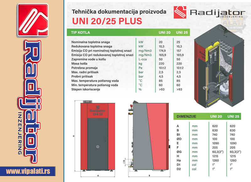 KOTAO NA PELET UNI 20 PLUS - RADIJATOR INZENJERING - Slika 2