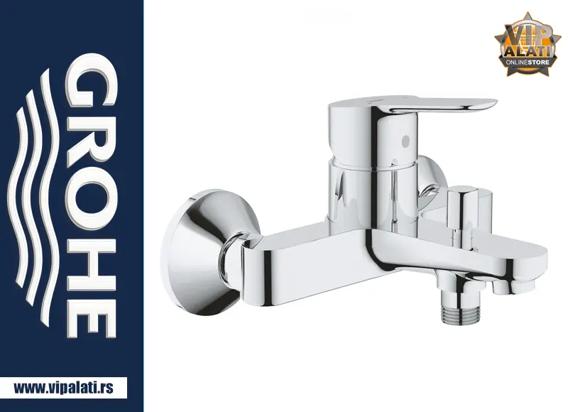 GROHE BauEdge New 2021 baterija za kadu 23604001 zidna hromirana slavina za kupatilo