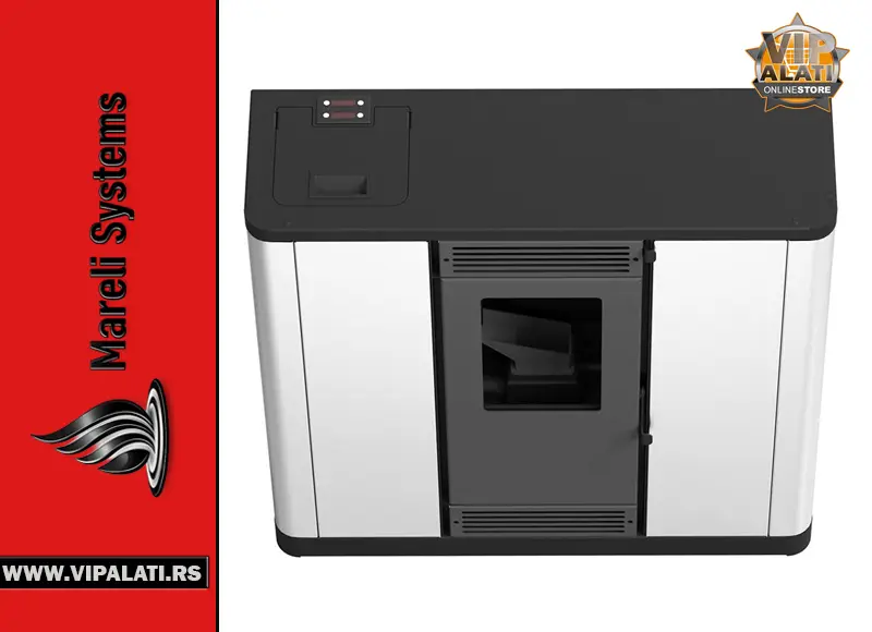 Kanalni suvi kamin na pelet Mareli Aurora Slim 10kW moderni slim kamin za grejanje više prostorija