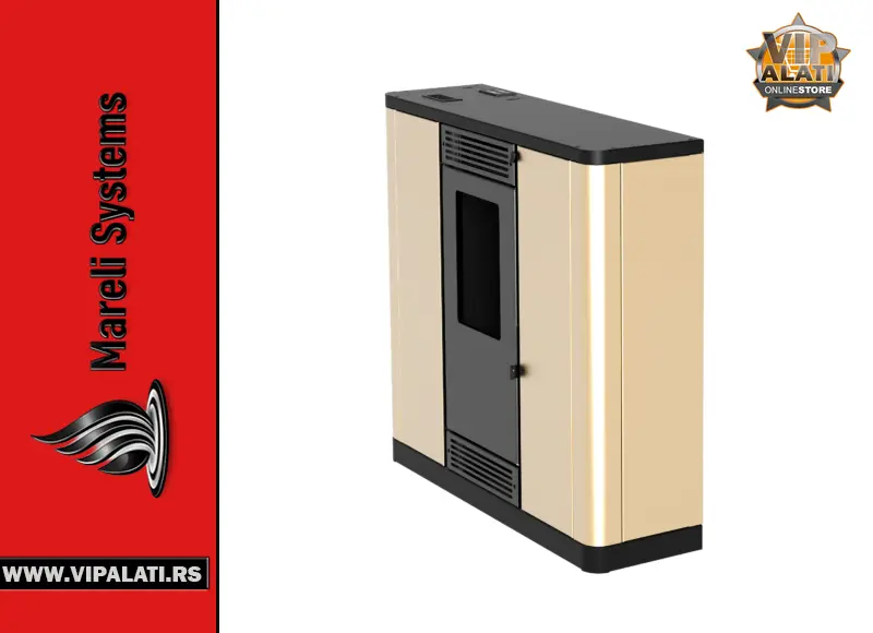 Kanalni suvi kamin na pelet Mareli Aurora Slim 10kW moderni slim kamin za grejanje vi&scaron;e prostorija