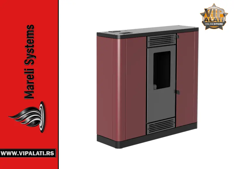 Kanalni suvi kamin na pelet Mareli Aurora Slim 10kW moderni slim kamin za grejanje vi&scaron;e prostorija