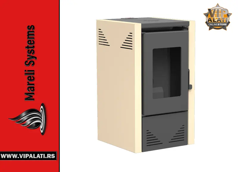 Kamin na pelet Mareli Jade 6kW crni moderan pelet kamin za ekonomično grejanje