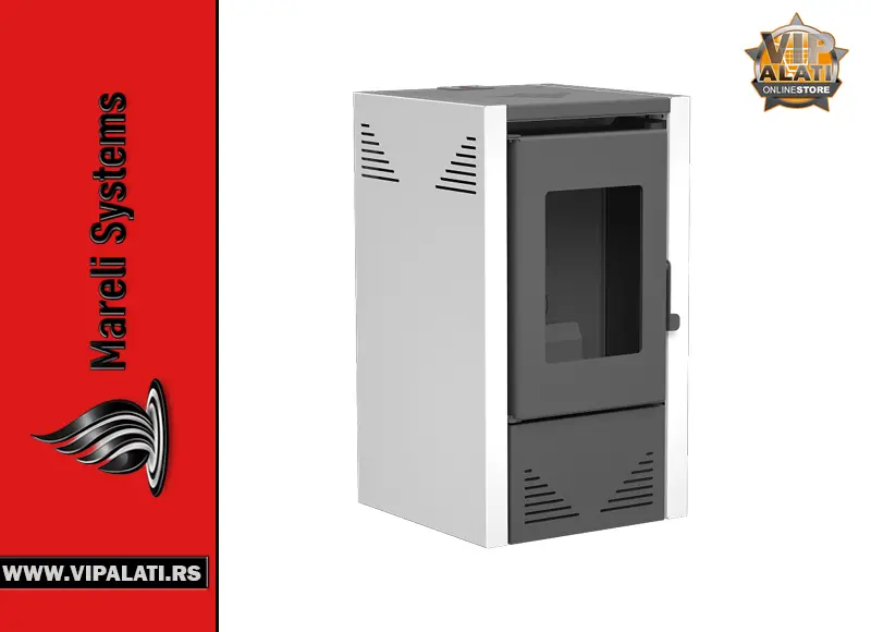 Kamin na pelet Mareli Jade 6kW crni moderan pelet kamin za ekonomično grejanje